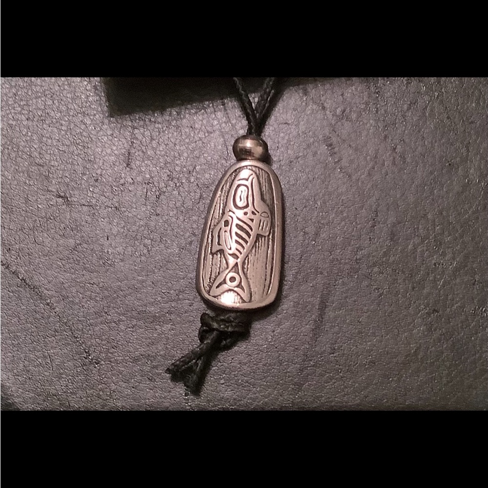 NEW lead-free pewter Salmon totem unisex necklace
